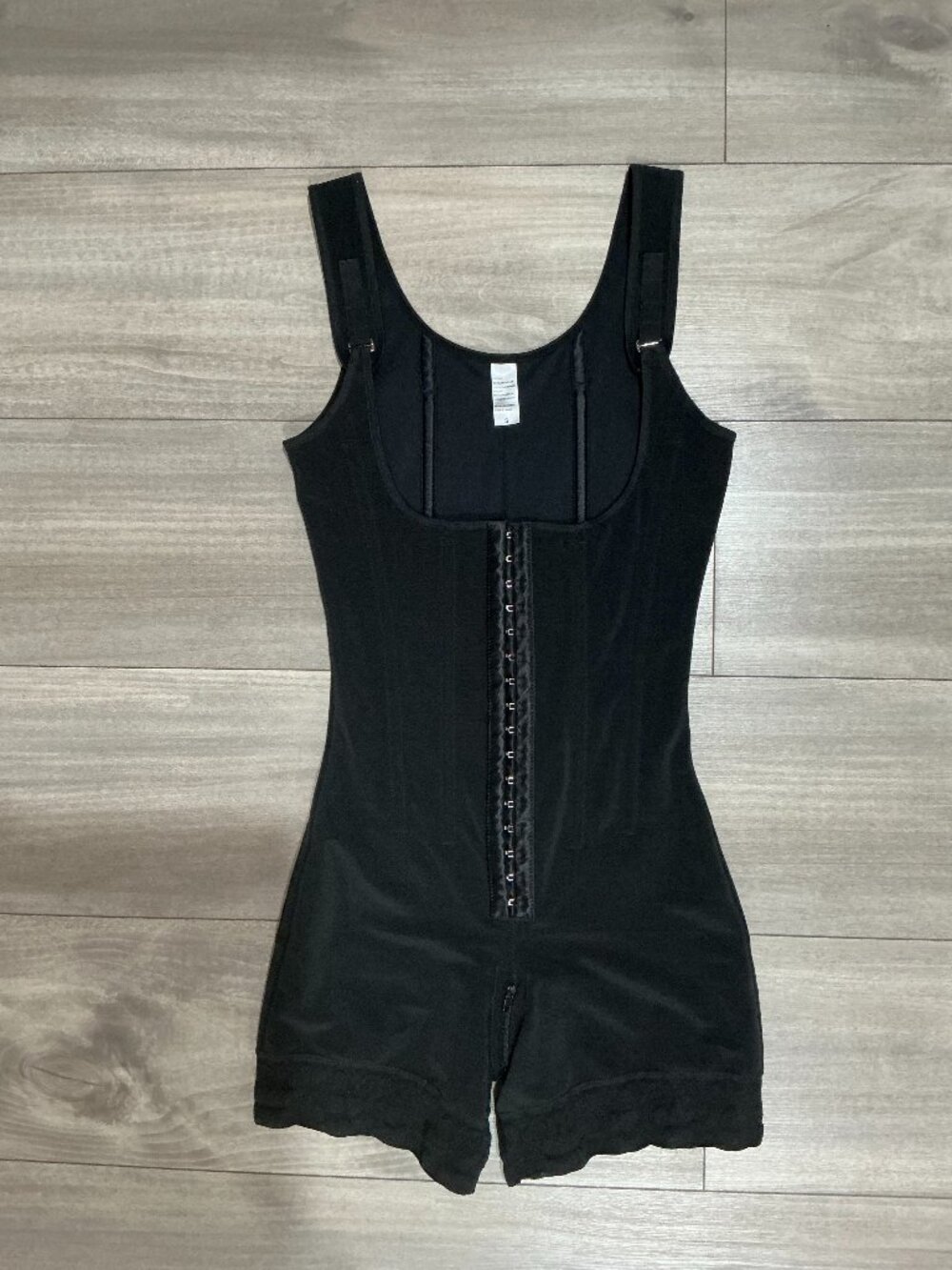 NWOT Black Body Shaper - Hook-Front, Structured Seams, Lace Trim